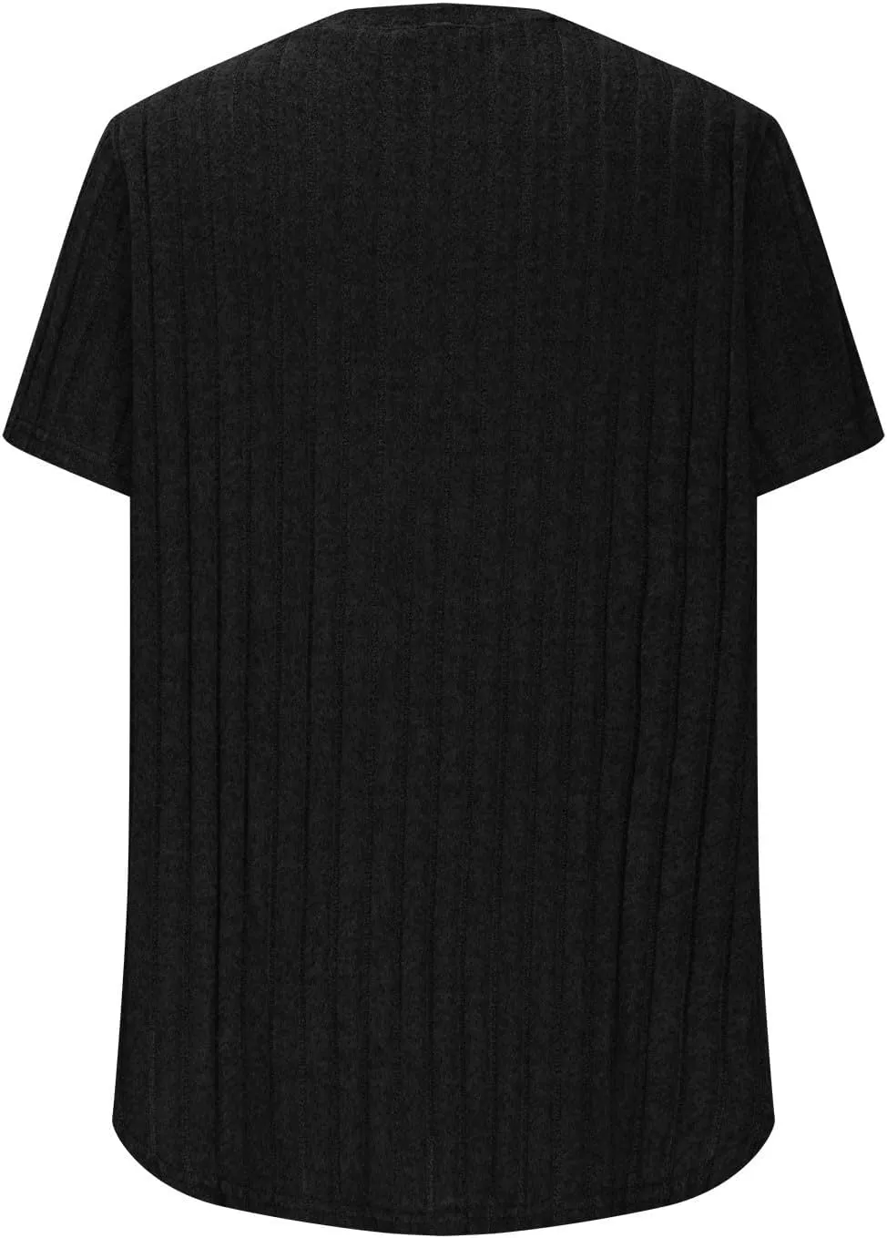 2025 Women's Plus Size Ribbed Tops Casual Trendy V Neck Solid Color Shirts Lightweight Short Sleeve Blouses Tees