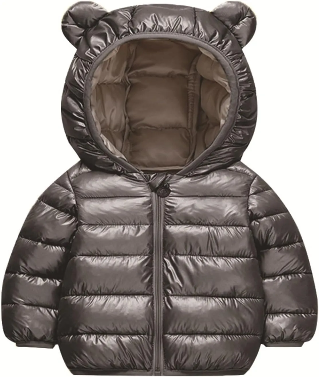 Baby Boys Hooded Down Jacket Toddler Boys Girls Light Puffer Padded Jacket Bear Hoods Infant Warm Winter Coat