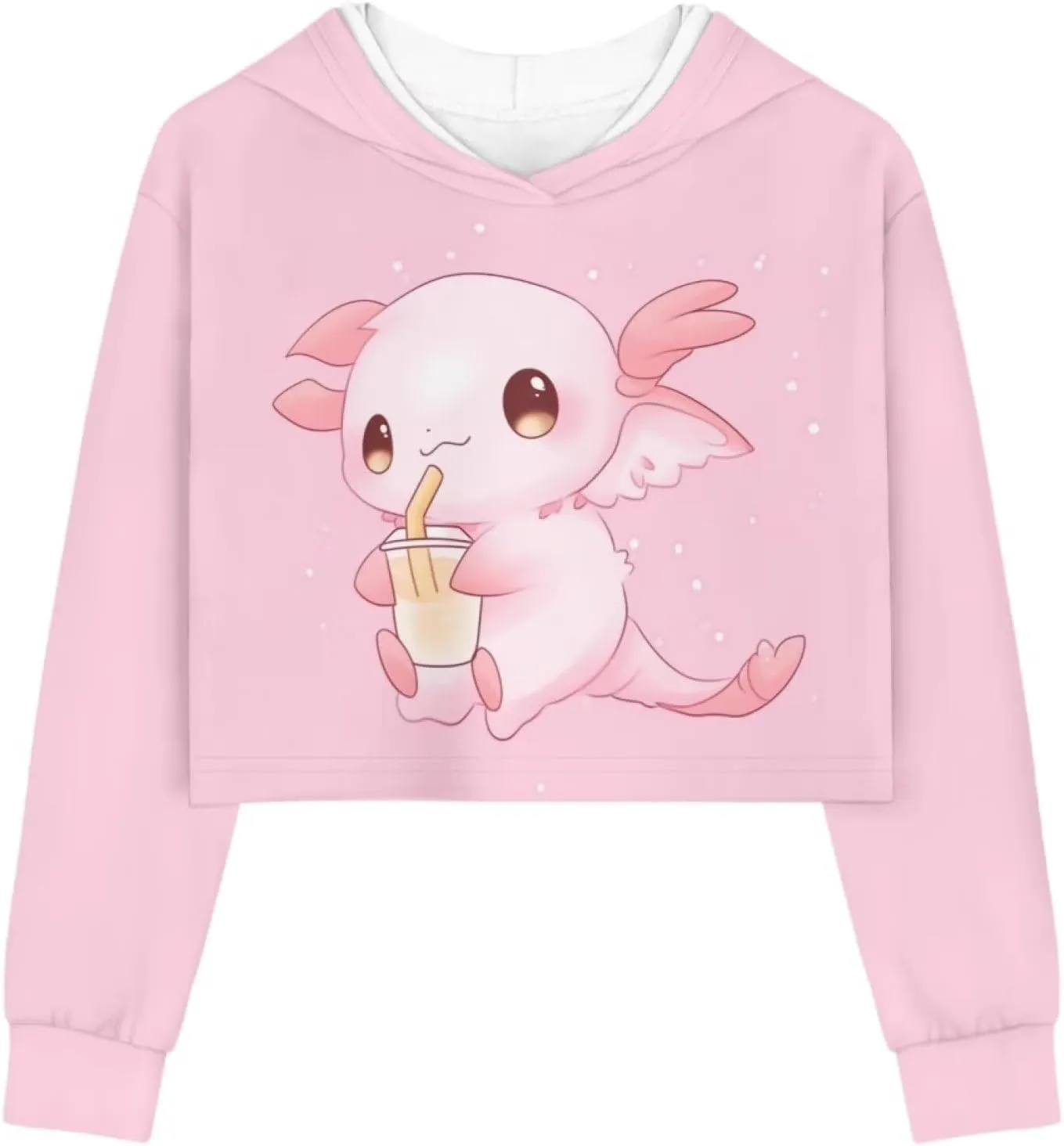 Crop Tops for Kids Girls Crop Hoodies Long Sleeve Shirts Cropped Hoodie