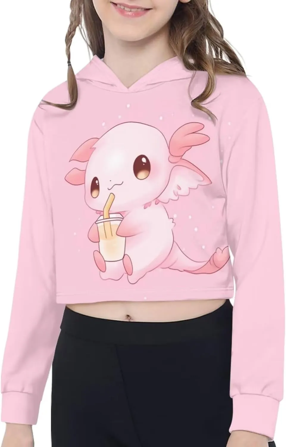 Crop Tops for Kids Girls Crop Hoodies Long Sleeve Shirts Cropped Hoodie