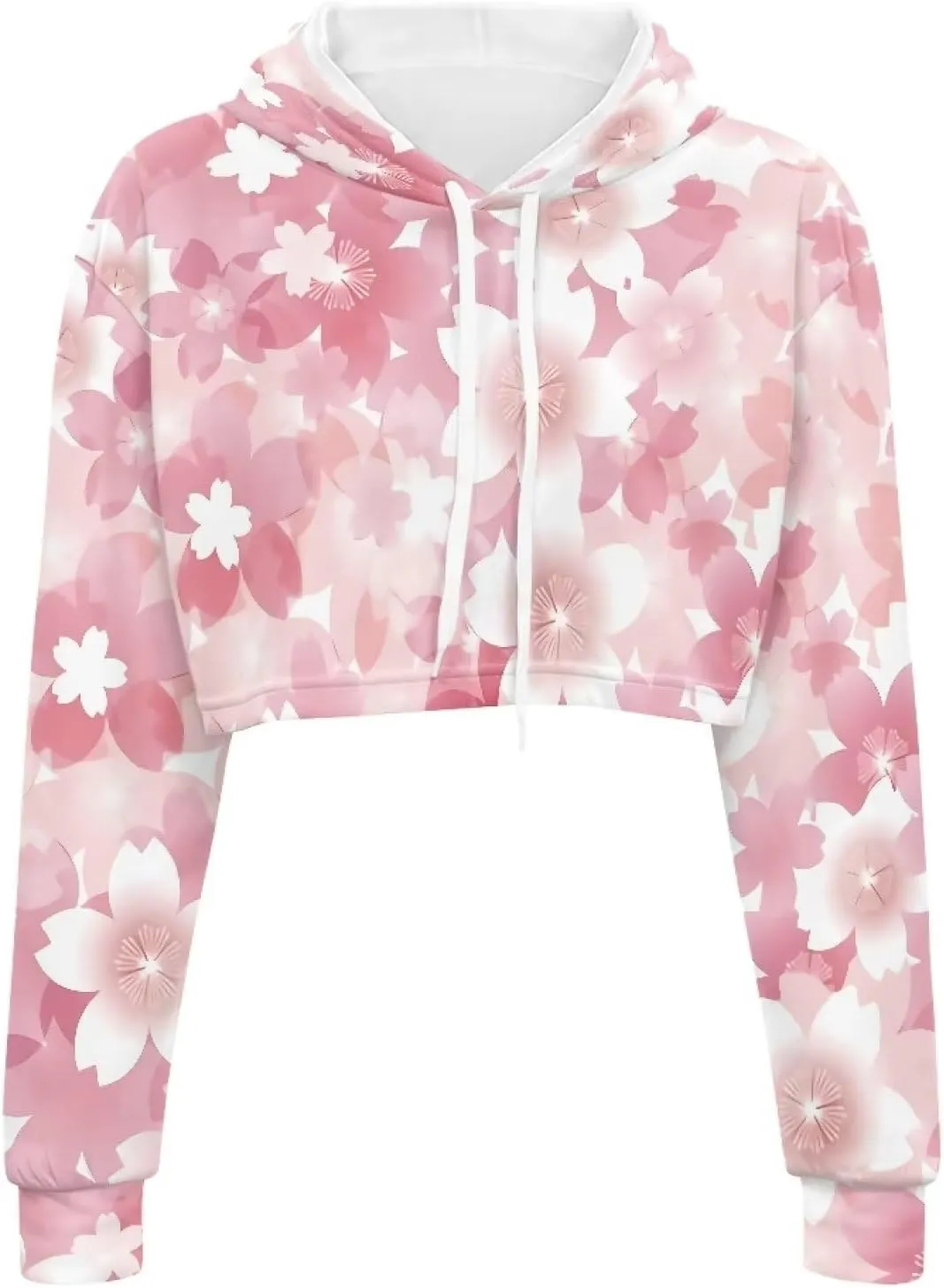 Flashideas Crop Top Long Sleeve Casual Workout Oversized Crop Tops Fashion Hoodies Short Version