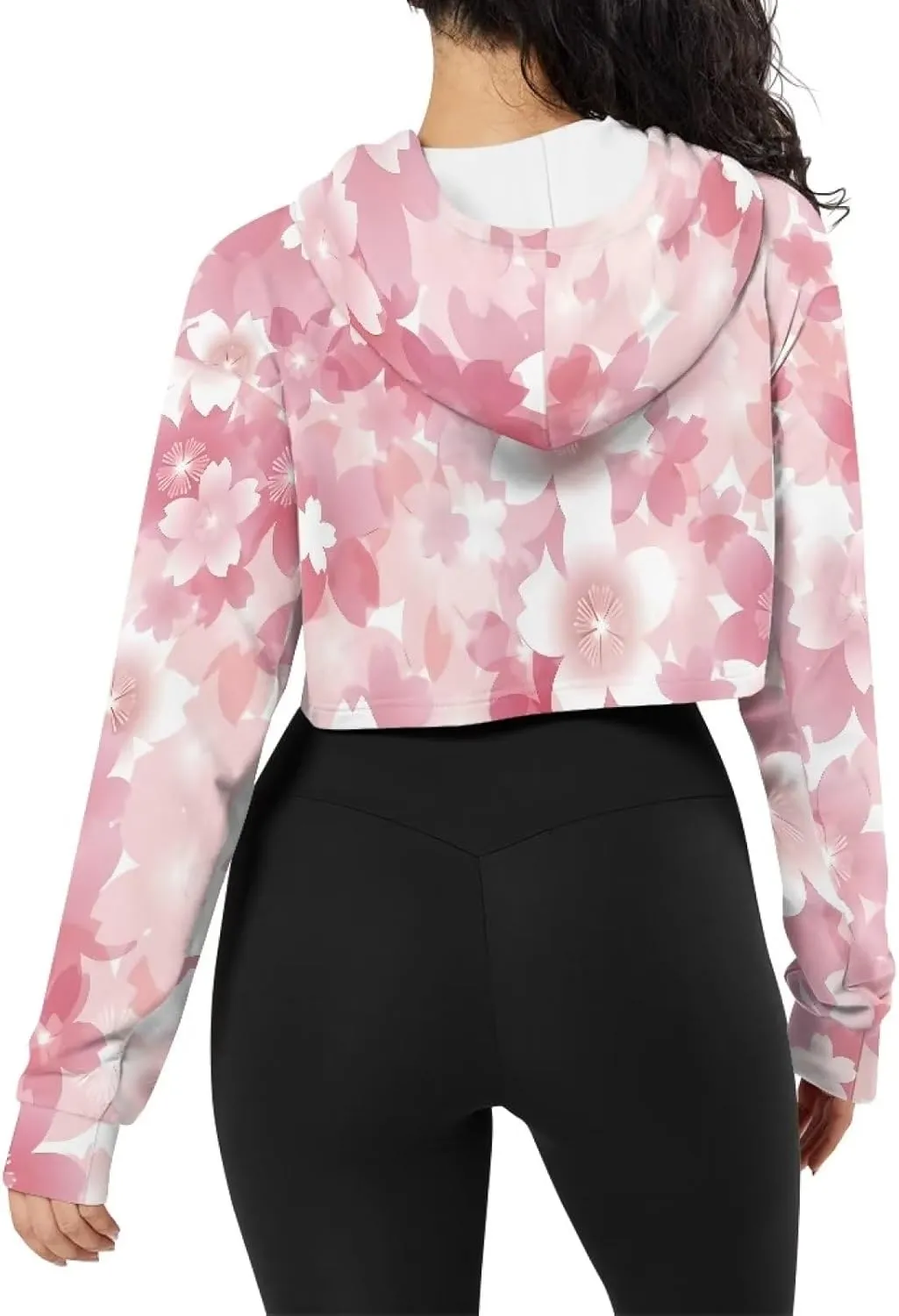 Flashideas Crop Top Long Sleeve Casual Workout Oversized Crop Tops Fashion Hoodies Short Version