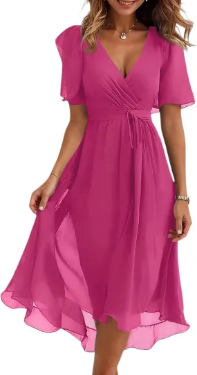 Floral Maxi Dresses for Women 2025 Summer Long Chiffon Elegant Flowy Dresses Spring Casual Wedding Guest Dress