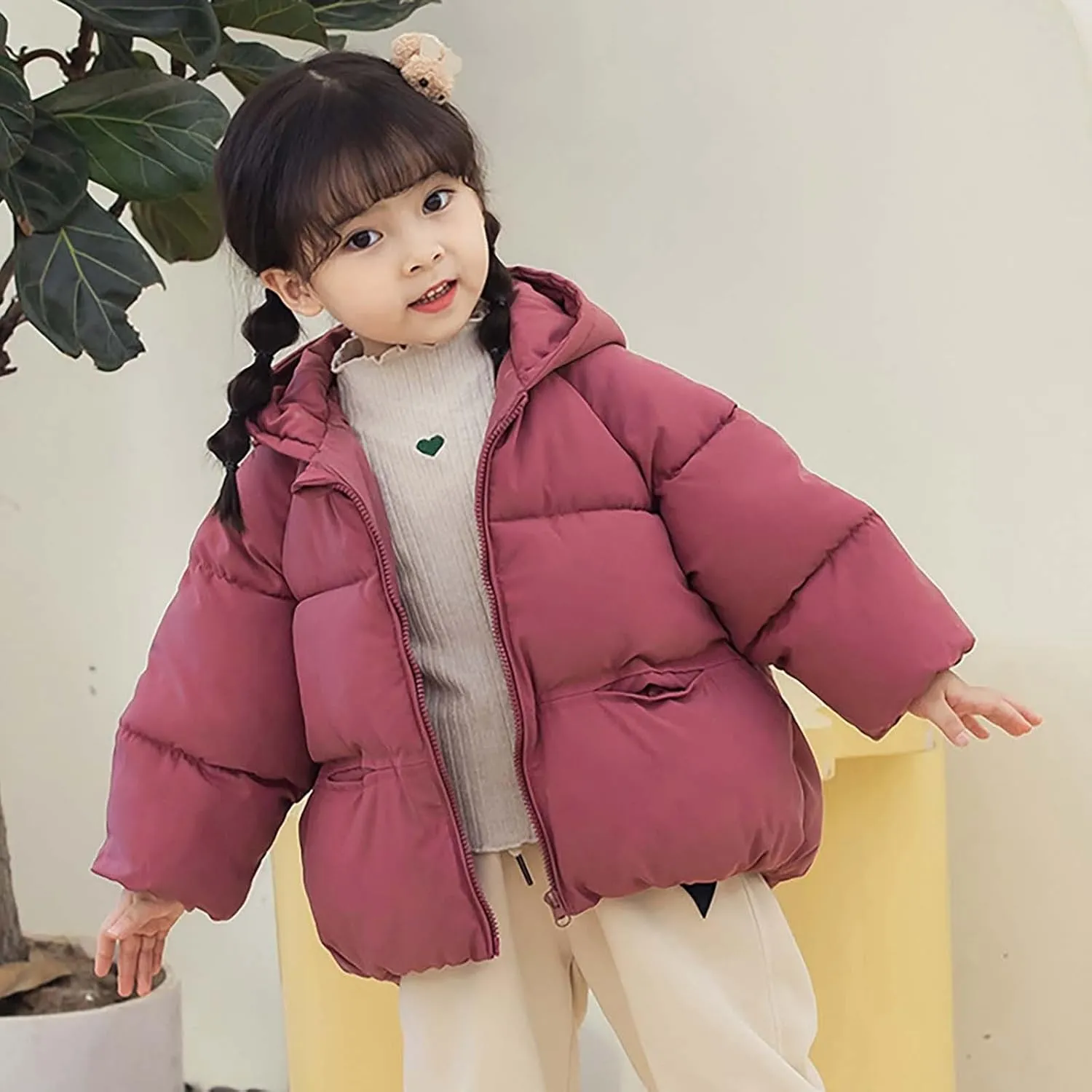 Kids Winter Coats with Hooded Light Puffer Coat Boys Girls Quilted Bubble Puffer Jacket Padded Down Coat Outerwear