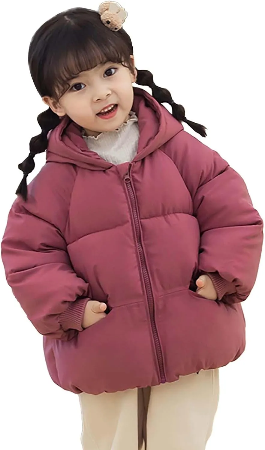 Kids Winter Coats with Hooded Light Puffer Coat Boys Girls Quilted Bubble Puffer Jacket Padded Down Coat Outerwear
