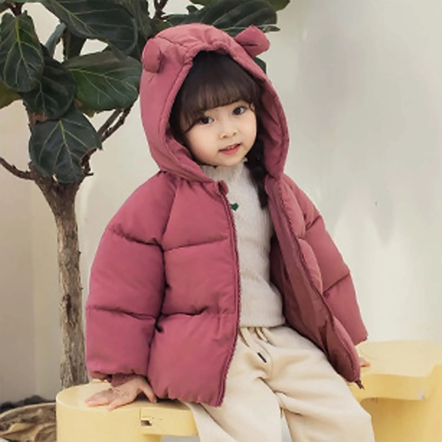 Kids Winter Coats with Hooded Light Puffer Coat Boys Girls Quilted Bubble Puffer Jacket Padded Down Coat Outerwear