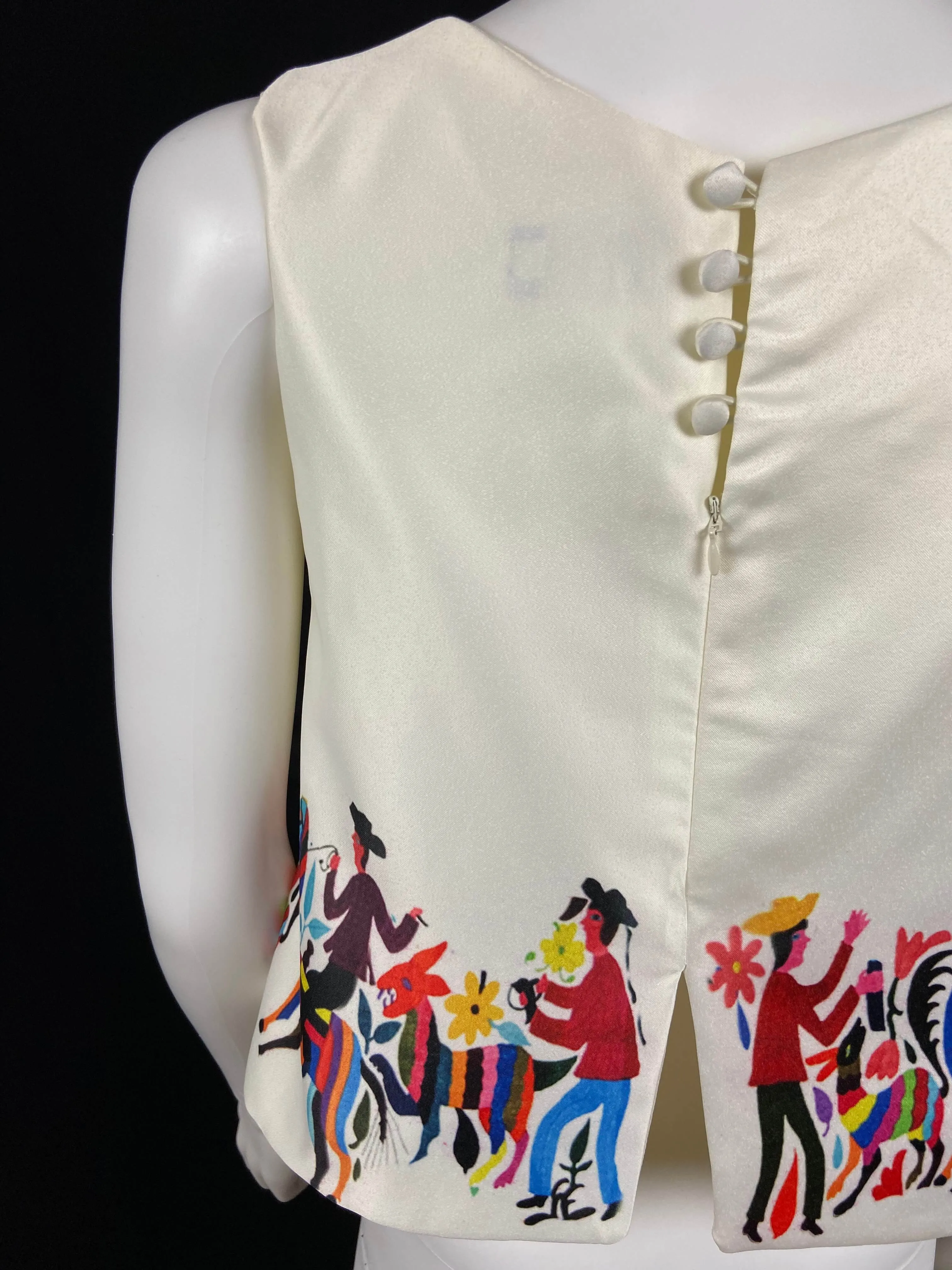 Mexican Fashion Crop Tops - Nayibi Mexico Folklore Otomi Crop Tops