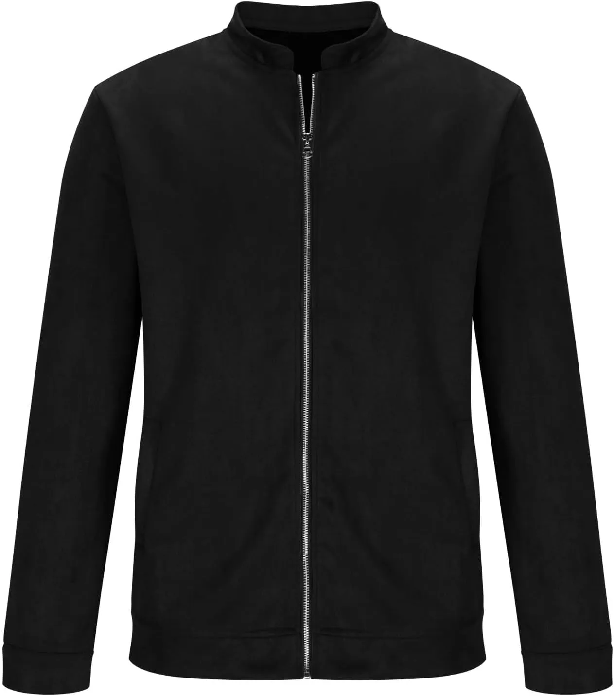 NATHGAM Mens Faux Suede Bomber Jacket Full Zip Vintage Lightweight Trucker Coat Golf Baseball Soft Business Work Slim Jackets