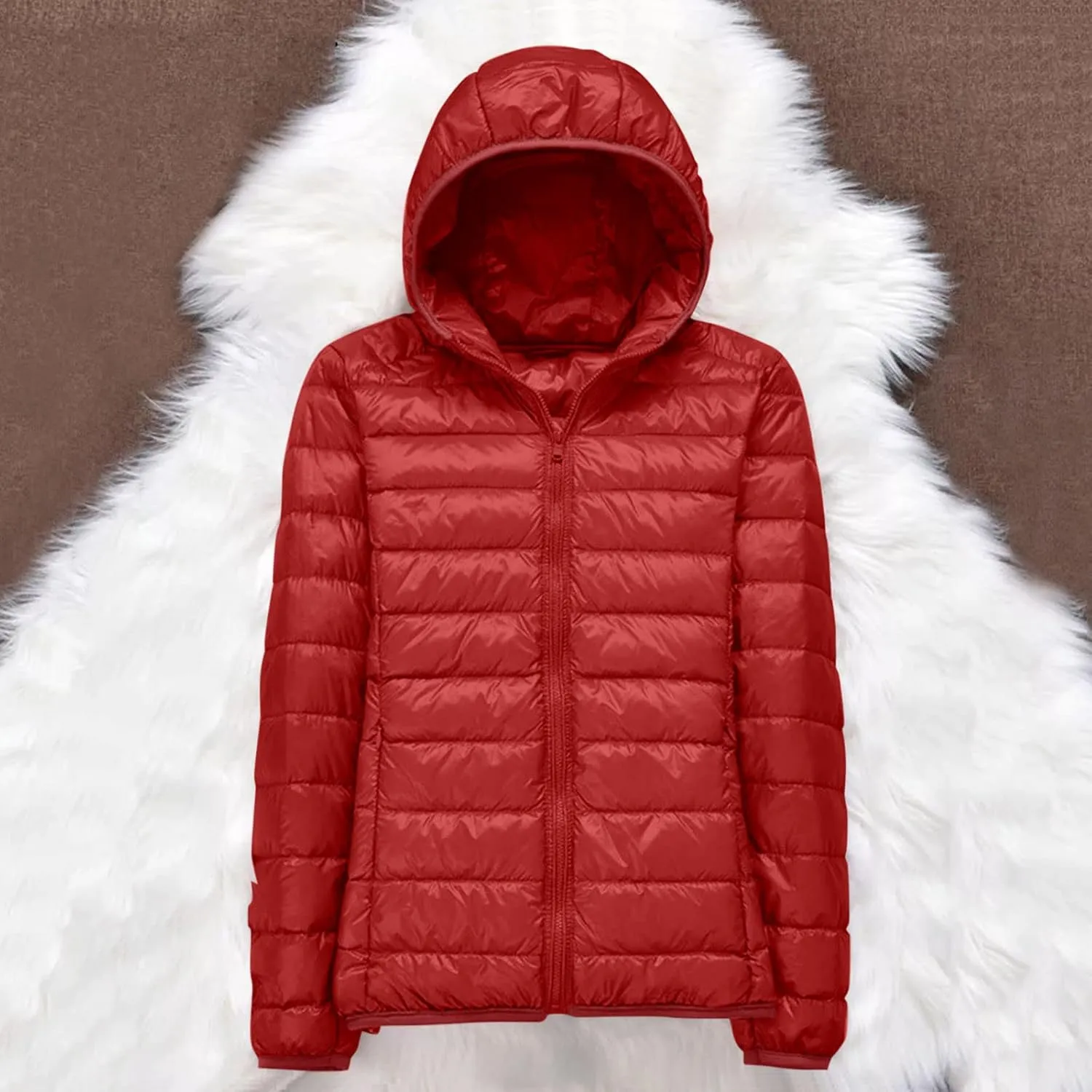 Packable Puffer Jacket Women Lightweight Short Down Jackets Winter Trendy Slim Fit Hooded Bubble Coat Light Puffer Jackets
