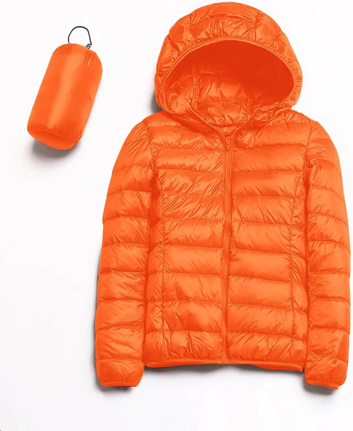 Packable Puffer Jacket Women Lightweight Short Down Jackets Winter Trendy Slim Fit Hooded Bubble Coat Light Puffer Jackets