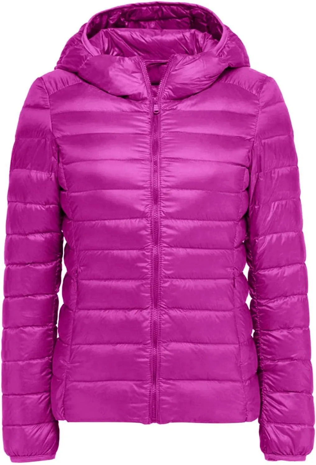 Packable Puffer Jacket Women Lightweight Short Down Jackets Winter Trendy Slim Fit Hooded Bubble Coat Light Puffer Jackets