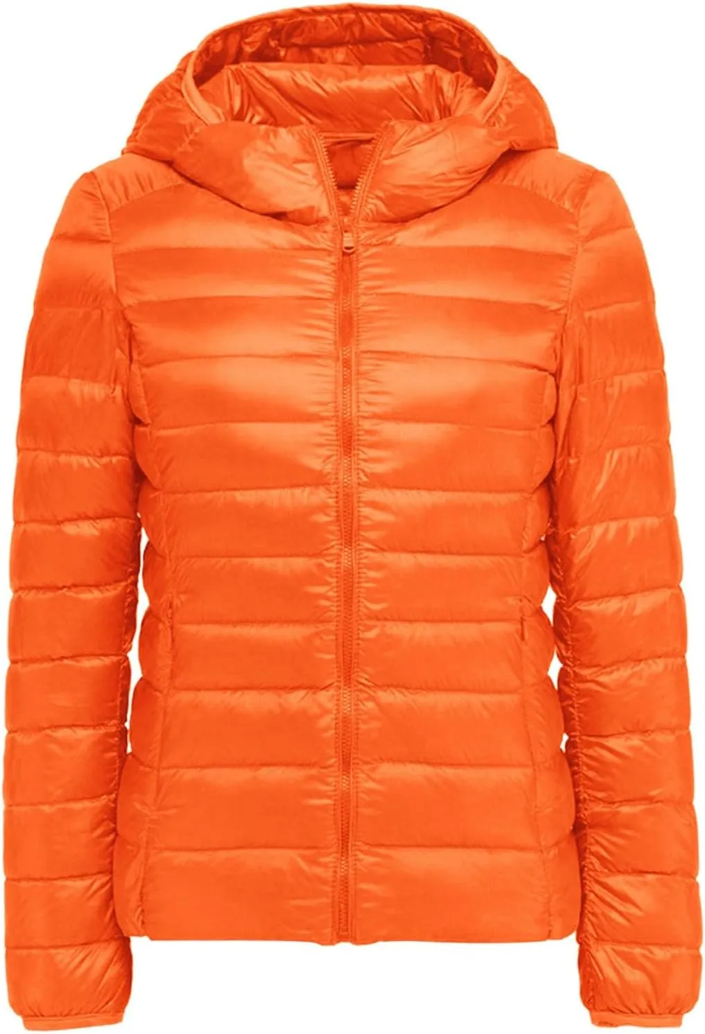 Packable Puffer Jacket Women Lightweight Short Down Jackets Winter Trendy Slim Fit Hooded Bubble Coat Light Puffer Jackets