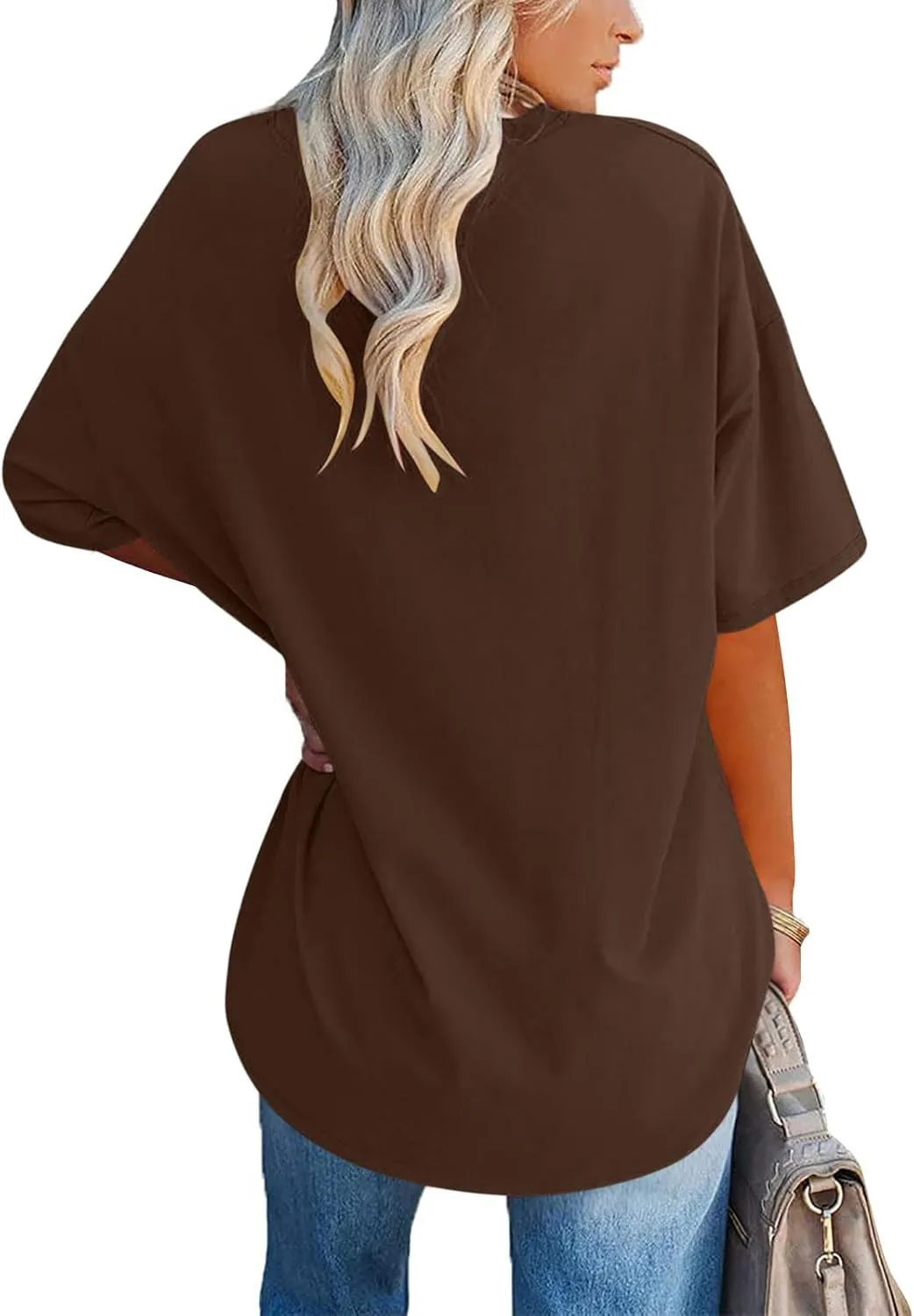 Plus Size Oversized T Shirts Women Fahsion V Neck Short Sleeve Drop Shoulder Tshirt Casual Summer Tunic Tops