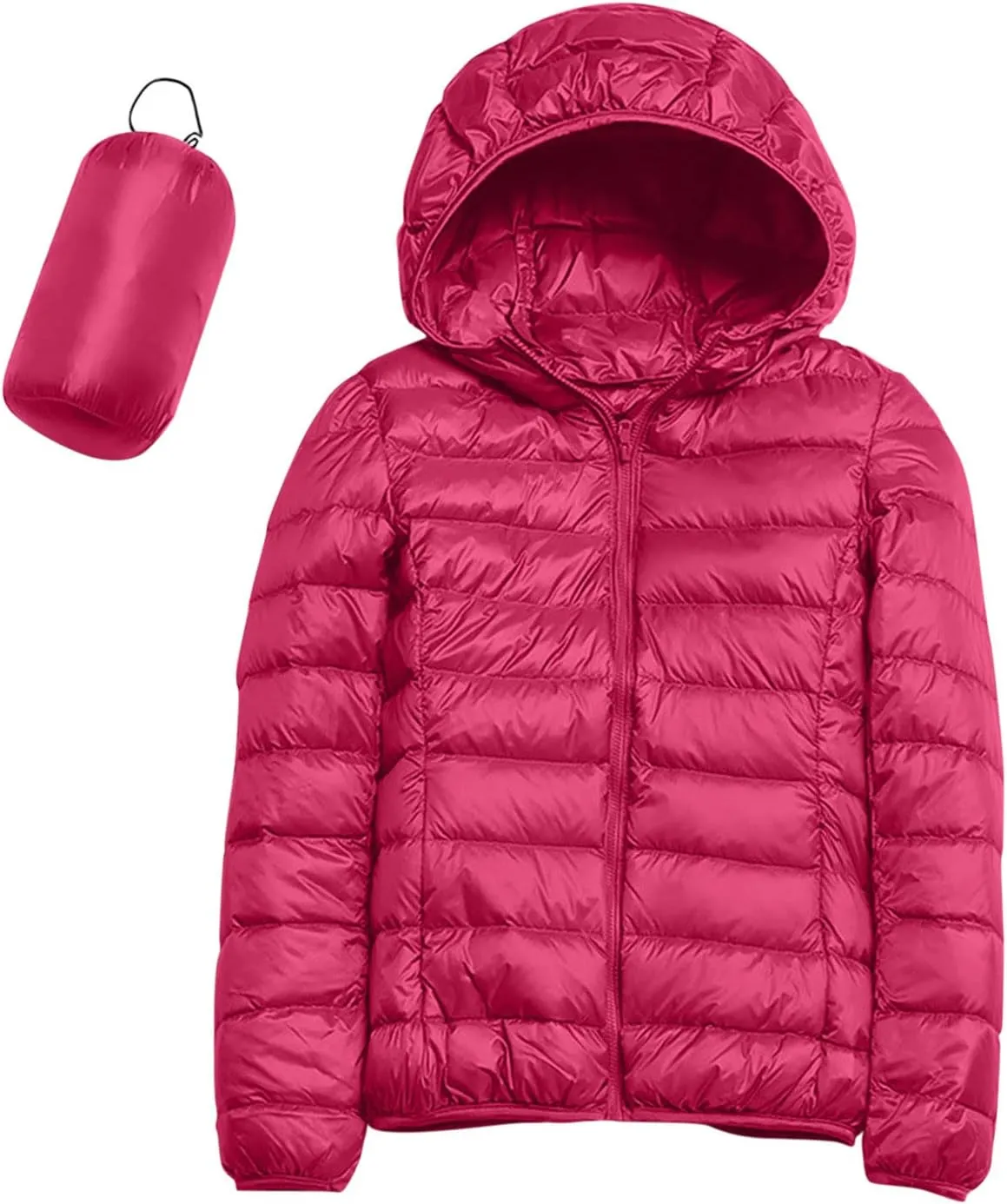 Women's Packable Down Jackets Solid Windproof Quilted Puffer Coat Winter Warm Light Insulated Puffer Jacket for Women