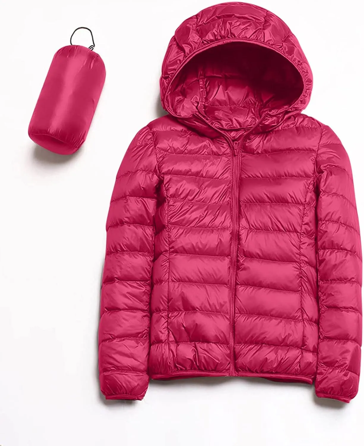 Women's Packable Down Jackets Solid Windproof Quilted Puffer Coat Winter Warm Light Insulated Puffer Jacket for Women