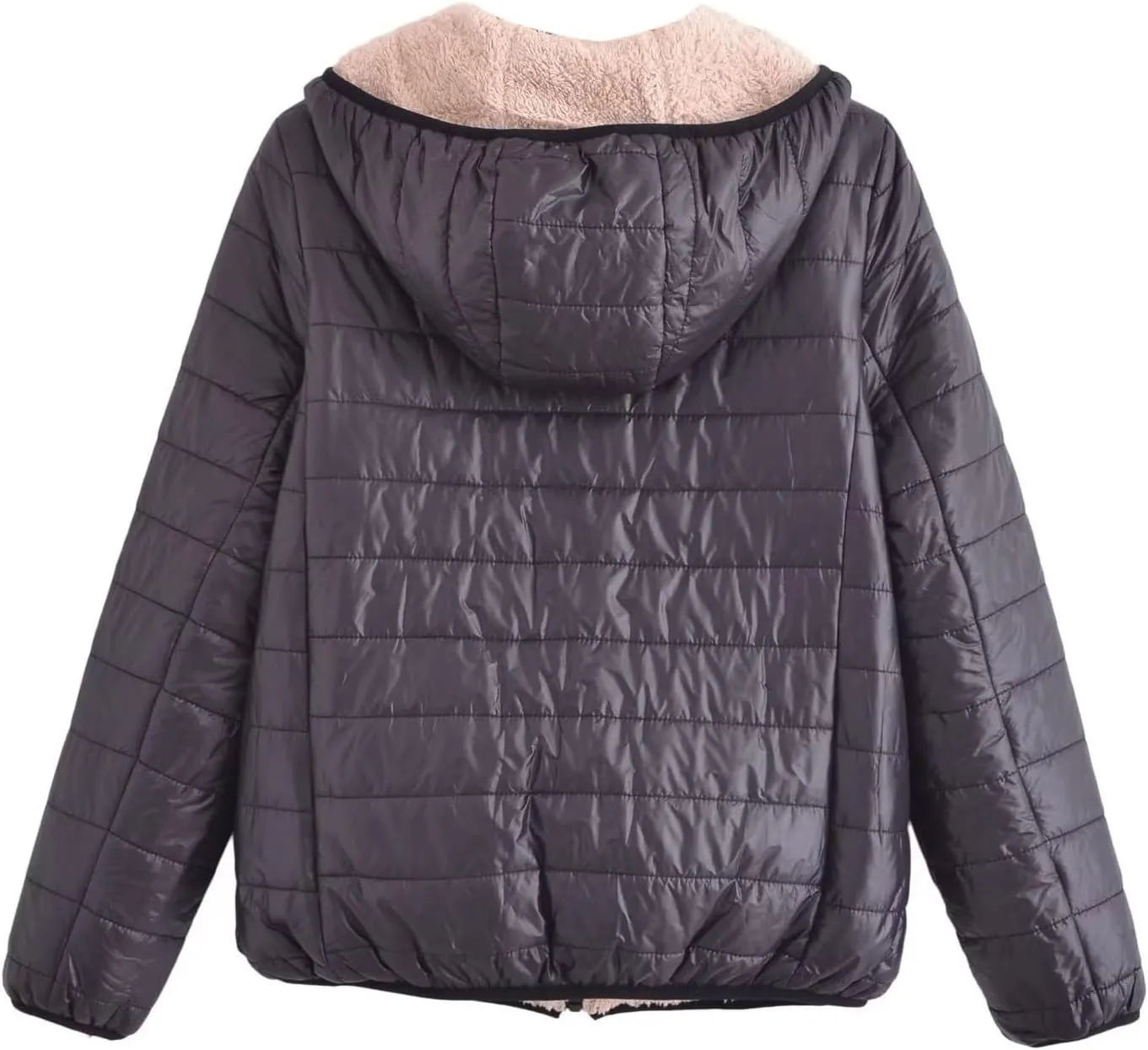 Women's Quilted Winter Coats 2024 Winter Short Hooded Warm Padded Puffer Jacket Fleece Lined Down Jacket with Pockets